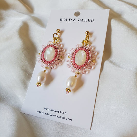 Rosy Pearl Earrings