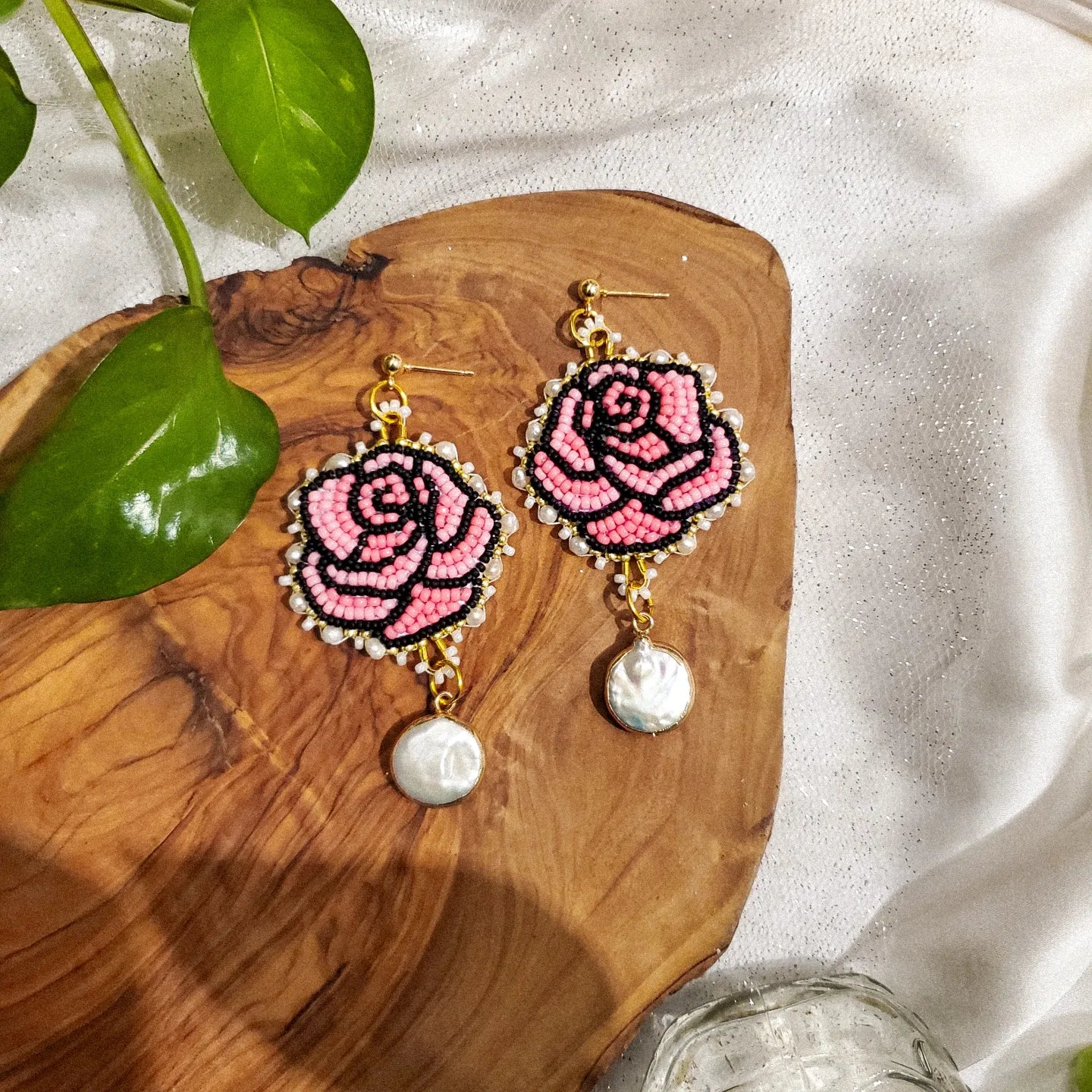 Rose & Pearl Earrings
